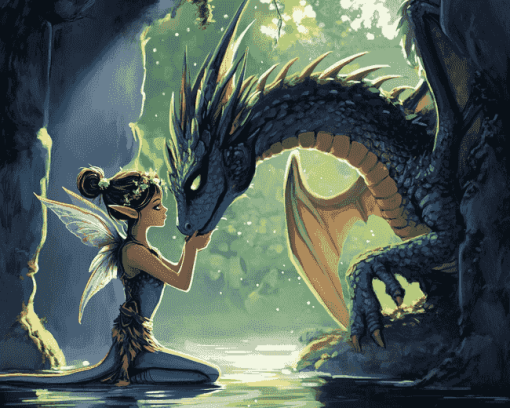 Fairy and Dragon Animation Diamond Painting