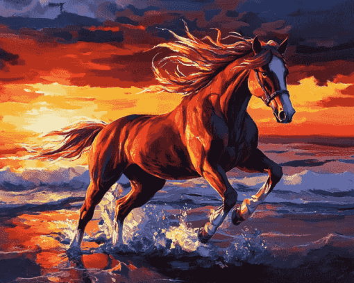 Fantasy Horse Sunset Diamond Painting