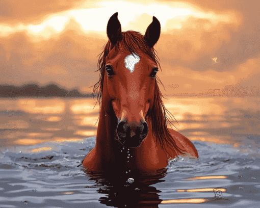 Fantasy Horse in Water Diamond Painting