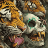 Fantasy Tigers and Skulls Diamond Painting