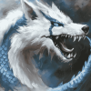 Fantasy Wolf Dragon Diamond Painting