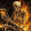 Fiery Skeleton Diamond Painting