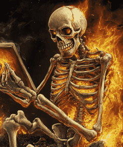 Fiery Skeleton Diamond Painting