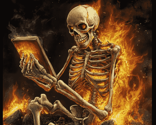 Fiery Skeleton Diamond Painting