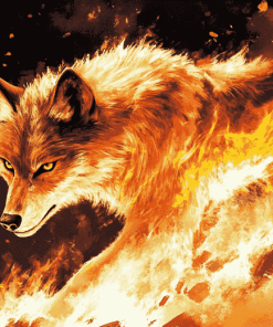 Fire Wolf Art Diamond Painting