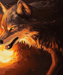 Fire Wolves Diamond Painting