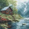 Fishing Cabin Landscape Diamond Painting