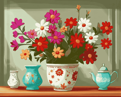 Floral Cartoon Diamond Painting