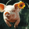 Flying Pig Animation Diamond Painting