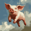 Flying Pig Cartoon Diamond Painting