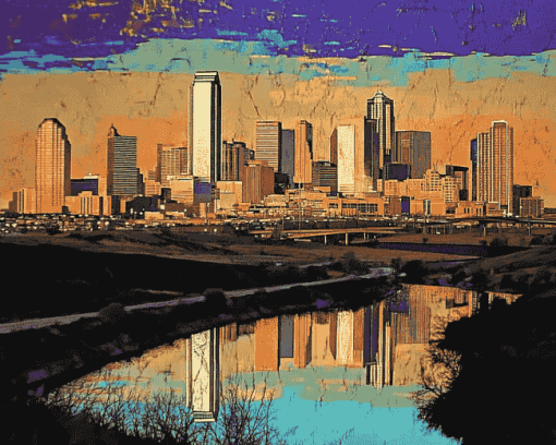 Fort Worth Skyline Art Diamond Painting