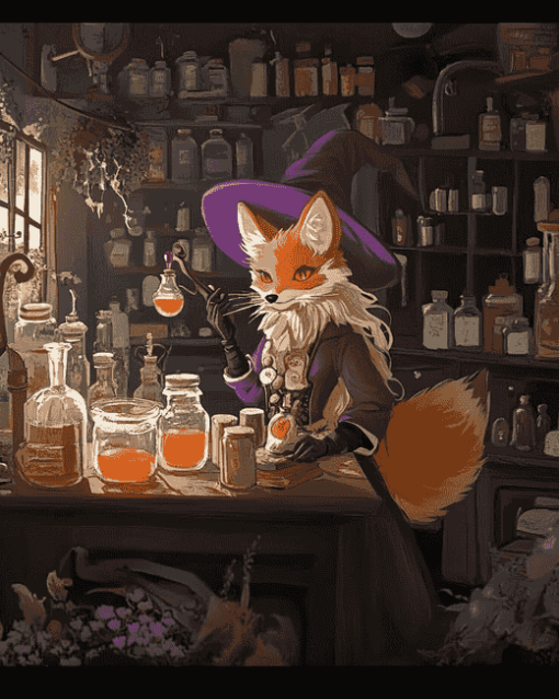 Fox Witch Animated Art Diamond Painting