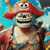 Franky Straw Hat Pirate Animation Diamond Painting