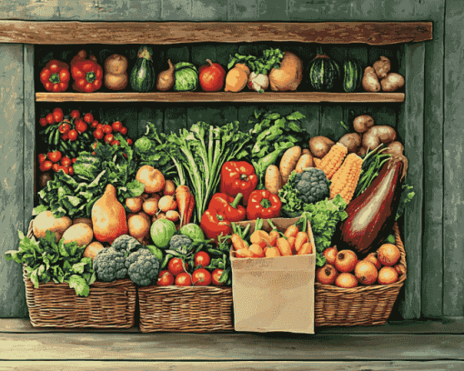 Fresh Vegetables Grocery Diamond Painting