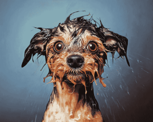 Funny Wet Puppy Diamond Painting