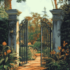 Garden Gate Landscape Diamond Painting