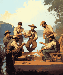 George Caleb Bingham Vintage Raftsmen Diamond Painting