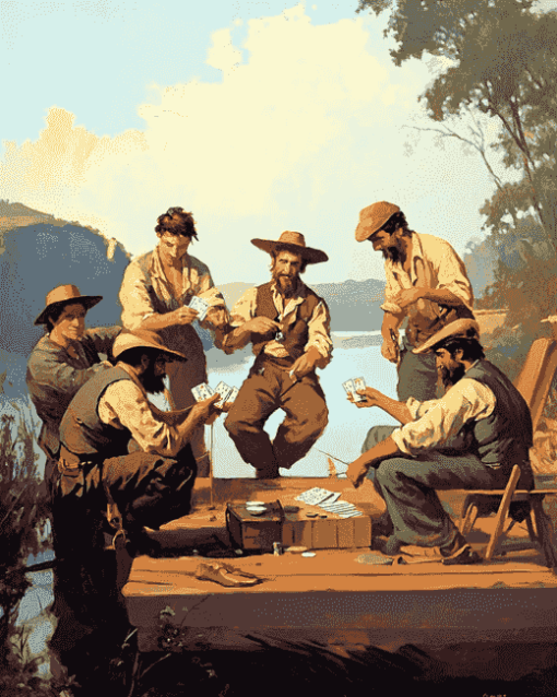 George Caleb Bingham Vintage Raftsmen Diamond Painting