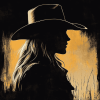 Girl in Cowboy Hat Silhouette Diamond Painting