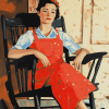 Girl on Rocking Chair Diamond Painting