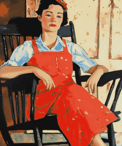 Girl on Rocking Chair Diamond Painting