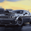 Gleaming Grey Dodge Hellcat Diamond Painting