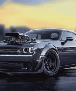 Gleaming Grey Dodge Hellcat Diamond Painting