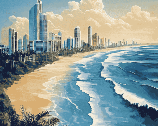 Gold Coast Cityscape Diamond Painting