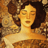 Gold Lady Abstract Diamond Painting