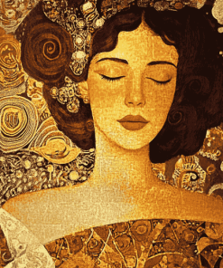 Gold Lady Abstract Diamond Painting