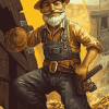 Gold Miner Cartoon Diamond Painting