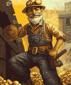 Gold Miner Cartoon Diamond Painting