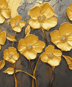 Golden Blossoms Diamond Painting