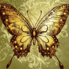 Golden Butterfly Insects Diamond Painting