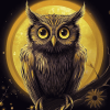 Golden Fantasy Owls Diamond Painting