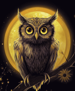 Golden Fantasy Owls Diamond Painting