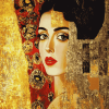 Golden Lady Abstract Diamond Painting