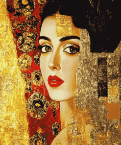 Golden Lady Abstract Diamond Painting