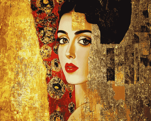 Golden Lady Abstract Diamond Painting