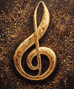 Golden Music Symbol Diamond Painting