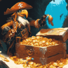 Golden Pirate Treasure Adventure Diamond Painting