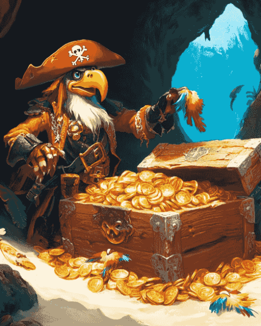 Golden Pirate Treasure Adventure Diamond Painting