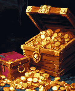 Golden Pirate Treasures Diamond Painting