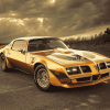 Golden Trans Am Car Diamond Painting