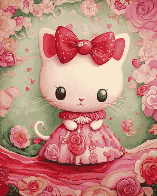 Gorgeous Hello Kitty Diamond Painting