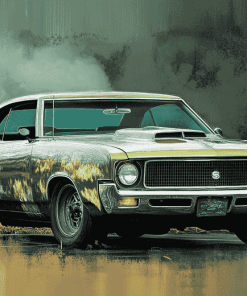 Green 1969 Oldsmobile Vintage Diamond Painting