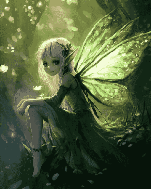 Green Fairy Fantasy Diamond Painting