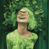 Green Lady Smiling Woman Diamond Painting