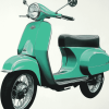 Green Lambretta Scooter Diamond Painting