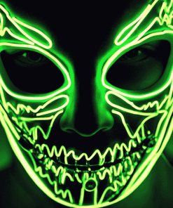 Green Neon Mask Animation Diamond Painting